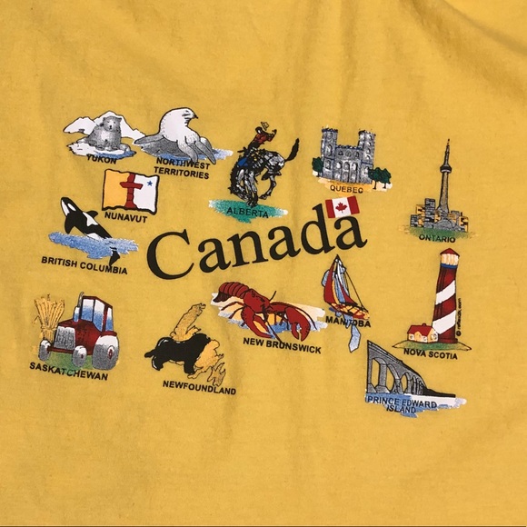 Cute retro yellow Canada T-shirt - Picture 4 of 5